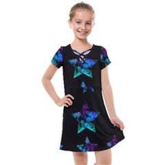 Mermaid Stars Kids  Cross Web Dress by Dazzleway