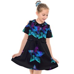 Mermaid Stars Kids  Short Sleeve Shirt Dress by Dazzleway