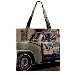 Abandoned Old Car Photo Zipper Grocery Tote Bag by dflcprintsclothing