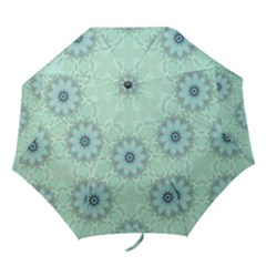 Mint Floral Pattern Folding Umbrellas by Dazzleway