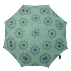 Mint Floral Pattern Hook Handle Umbrellas (large) by Dazzleway