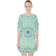 Mint Floral Pattern Pocket Dress by Dazzleway