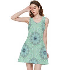 Mint Floral Pattern Inside Out Racerback Dress by Dazzleway