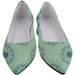 Mint Floral Pattern Women s Block Heels  by Dazzleway