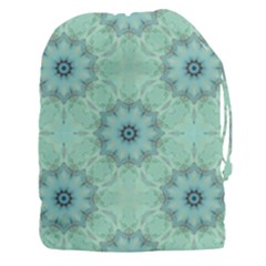 Mint Floral Pattern Drawstring Pouch (3xl) by Dazzleway