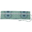 Mint floral pattern Roll Up Canvas Pencil Holder (L) View2