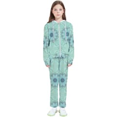 Mint Floral Pattern Kids  Tracksuit by Dazzleway