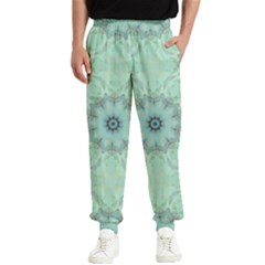 Mint Floral Pattern Men s Elastic Waist Pants by Dazzleway