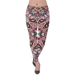 Pink Pattern Velvet Leggings by Dazzleway