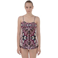 Pink Pattern Babydoll Tankini Set by Dazzleway