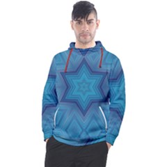 Blue Star Men s Pullover Hoodie by Dazzleway