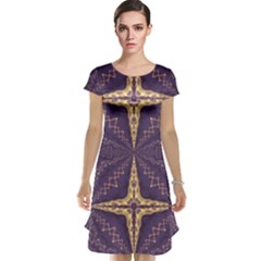 Purple And Gold Cap Sleeve Nightdress by Dazzleway