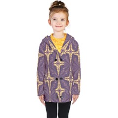 Purple And Gold Kids  Double Breasted Button Coat by Dazzleway