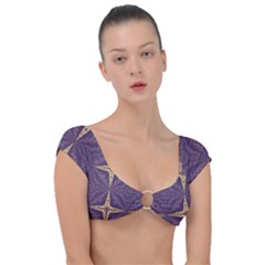 Purple And Gold Cap Sleeve Ring Bikini Top by Dazzleway