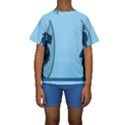 Cat Mirror Lion Kids  Short Sleeve Swimwear View1