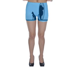 Cat Mirror Lion Skinny Shorts