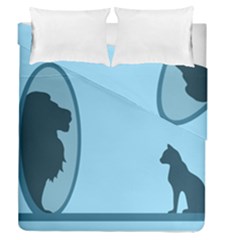 Cat Mirror Lion Duvet Cover Double Side (queen Size)