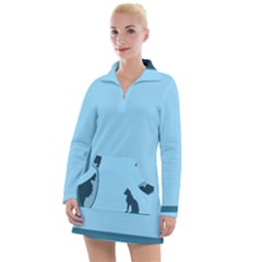 Cat Mirror Lion Women s Long Sleeve Casual Dress