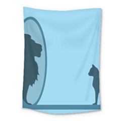 Cat Mirror Lion Medium Tapestry