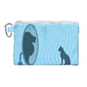 Cat Mirror Lion Canvas Cosmetic Bag (Large) View1