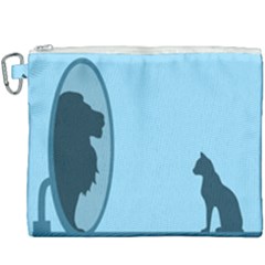 Cat Mirror Lion Canvas Cosmetic Bag (xxxl) by HermanTelo