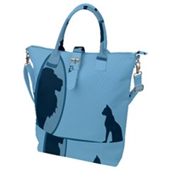 Cat Mirror Lion Buckle Top Tote Bag