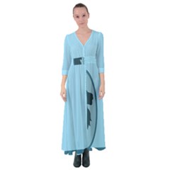 Cat Mirror Lion Button Up Maxi Dress