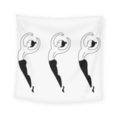 Classical Ballet Dancers Square Tapestry (small) by Mariart