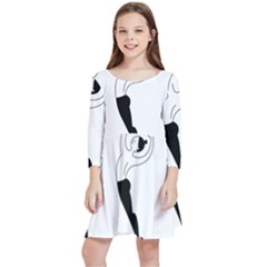 Classical Ballet Dancers Kids  Quarter Sleeve Skater Dress