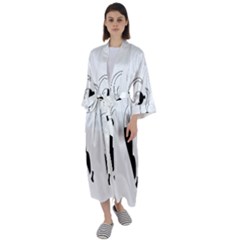 Classical Ballet Dancers Maxi Satin Kimono