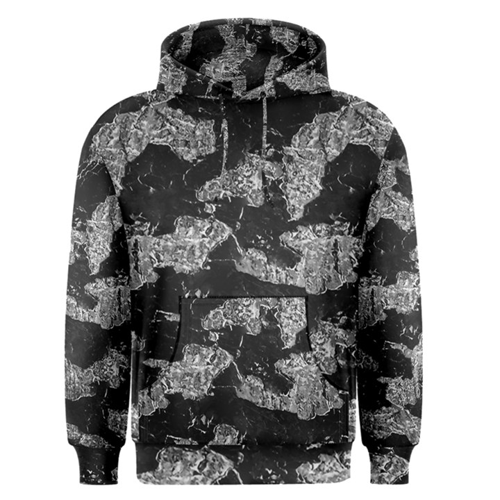 Black And White Cracked Abstract Texture Print Men s Core Hoodie