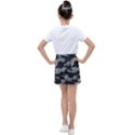 Black And White Cracked Abstract Texture Print Kids  Tennis Skirt View2