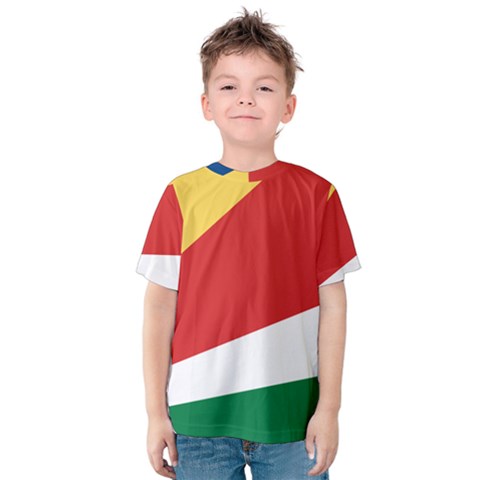 Seychelles Flag Kids  Cotton Tee by FlagGallery