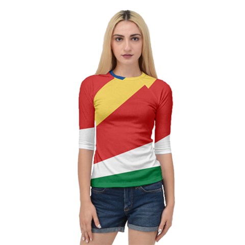 Seychelles Flag Quarter Sleeve Raglan Tee by FlagGallery