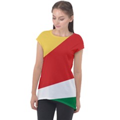 Seychelles Flag Cap Sleeve High Low Top by FlagGallery