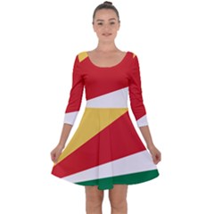 Seychelles Flag Quarter Sleeve Skater Dress by FlagGallery