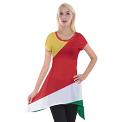 Seychelles Flag Short Sleeve Side Drop Tunic by FlagGallery