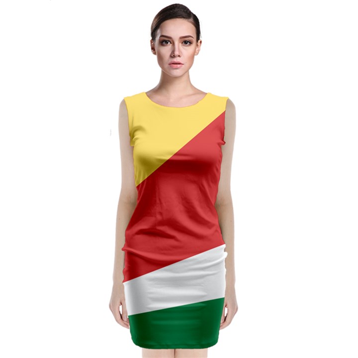 Seychelles flag Sleeveless Velvet Midi Dress