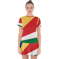 Seychelles Flag Drop Hem Mini Chiffon Dress by FlagGallery