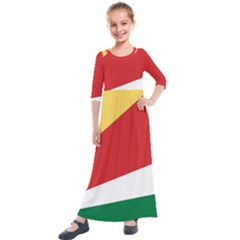 Seychelles Flag Kids  Quarter Sleeve Maxi Dress by FlagGallery