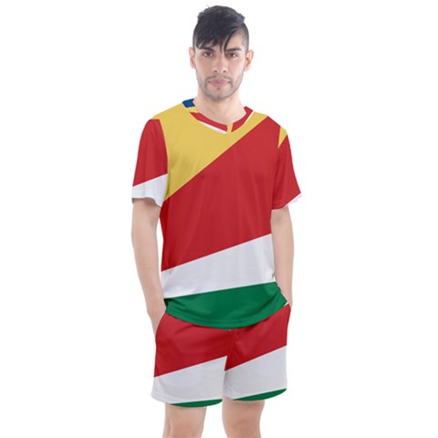 Seychelles Flag Men s Mesh Tee And Shorts Set by FlagGallery