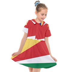 Seychelles Flag Kids  Short Sleeve Shirt Dress by FlagGallery