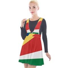 Seychelles Flag Plunge Pinafore Velour Dress by FlagGallery