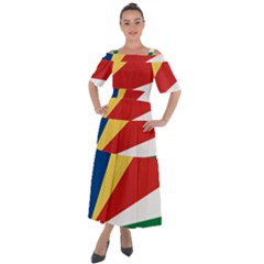 Seychelles Flag Shoulder Straps Boho Maxi Dress  by FlagGallery