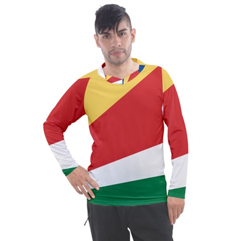 Seychelles Flag Men s Pique Long Sleeve Tee by FlagGallery