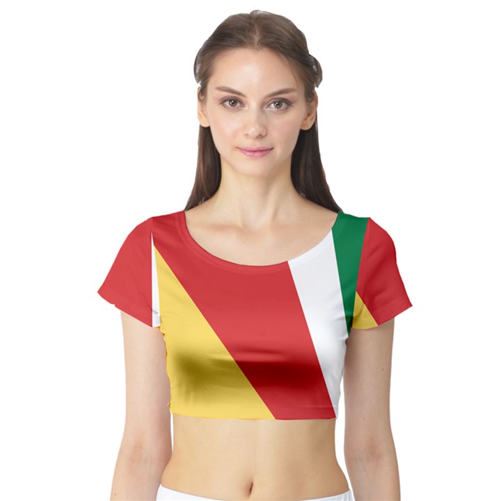 Seychelles-flag12 Short Sleeve Crop Top