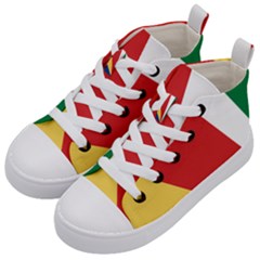 Seychelles-flag12 Kids  Mid-top Canvas Sneakers by FlagGallery