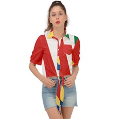 Seychelles-flag12 Tie Front Shirt  by FlagGallery