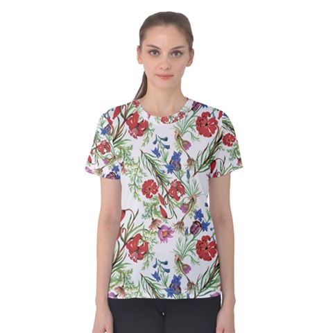 Flowers Pattern Women s Cotton Tee by goljakoff