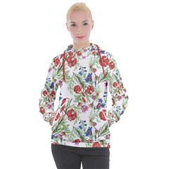 Flowers Pattern Women s Hooded Pullover